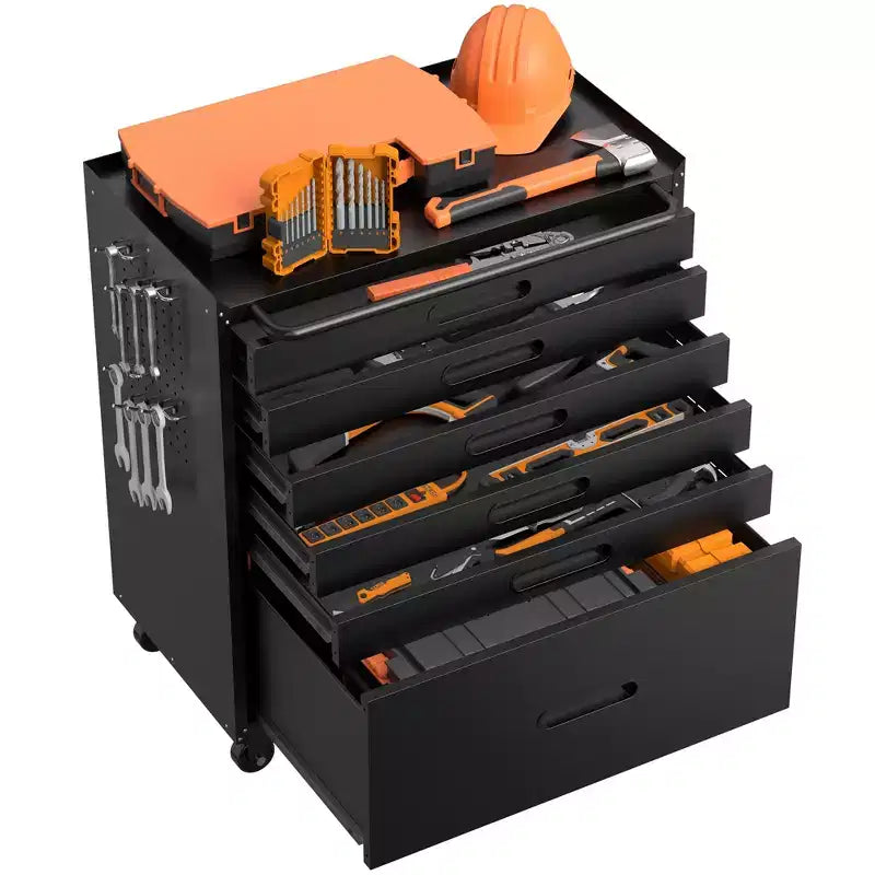 34.3 Servante d'atelier à 6 tiroirs, Organiseur de rangement mobile pour petites pièces et outils