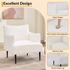 Fauteuil d'appoint moderne en velours côtelé, accoudoirs rembourrés, fauteuil compact tapissé avec pieds en métal, capacité de 136 kg pour salon ou chambre à coucher