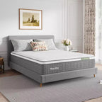 Matelas hybride en mousse à mémoire de forme et gel rafraîchissant Novilla 10/12/14 pouces, en boîte, fermeté moyenne pour soulager la pression