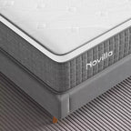 Matelas hybride en mousse à mémoire de forme et gel rafraîchissant Novilla 10/12/14 pouces, en boîte, fermeté moyenne pour soulager la pression
