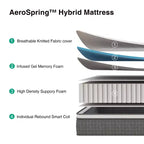 Matelas hybride en mousse à mémoire de forme et gel rafraîchissant Novilla 10/12/14 pouces, en boîte, fermeté moyenne pour soulager la pression