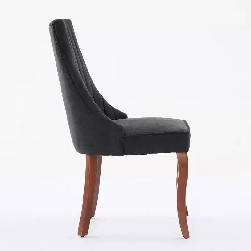 Chaises de salle à manger GDFStudio Hub en bois avec revêtement en velours (Lot de 2)