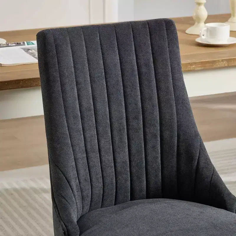 Chaises de salle à manger GDFStudio Hub en bois avec revêtement en velours (Lot de 2)
