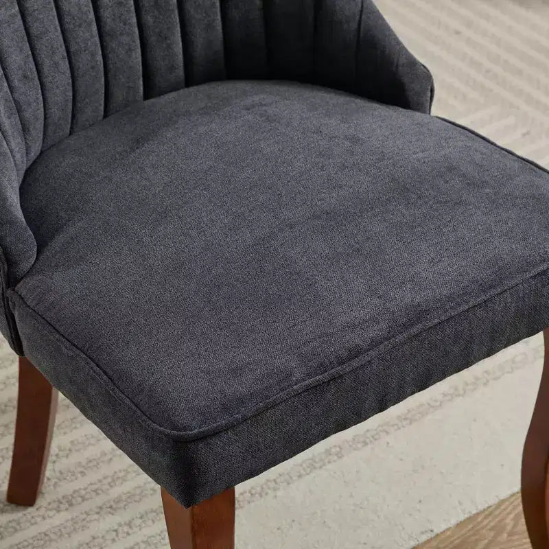 Chaises de salle à manger GDFStudio Hub en bois avec revêtement en velours (Lot de 2)