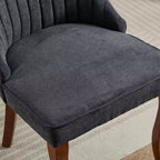 Chaises de salle à manger GDFStudio Hub en bois avec revêtement en velours (Lot de 2)