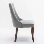 Chaises de salle à manger GDFStudio Hub en bois avec revêtement en velours (Lot de 2)