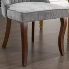 Chaises de salle à manger GDFStudio Hub en bois avec revêtement en velours (Lot de 2)
