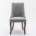Chaises de salle à manger GDFStudio Hub en bois avec revêtement en velours (Lot de 2)