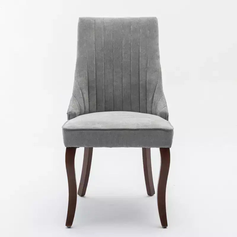 Chaises de salle à manger GDFStudio Hub en bois avec revêtement en velours (Lot de 2)