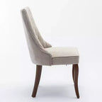 Chaises de salle à manger GDFStudio Hub en bois avec revêtement en velours (Lot de 2)