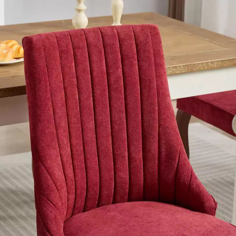 Chaises de salle à manger GDFStudio Hub en bois avec revêtement en velours (Lot de 2)