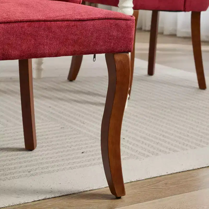Chaises de salle à manger GDFStudio Hub en bois avec revêtement en velours (Lot de 2)