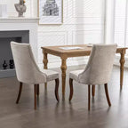 Chaises de salle à manger GDFStudio Hub en bois avec revêtement en velours (Lot de 2)