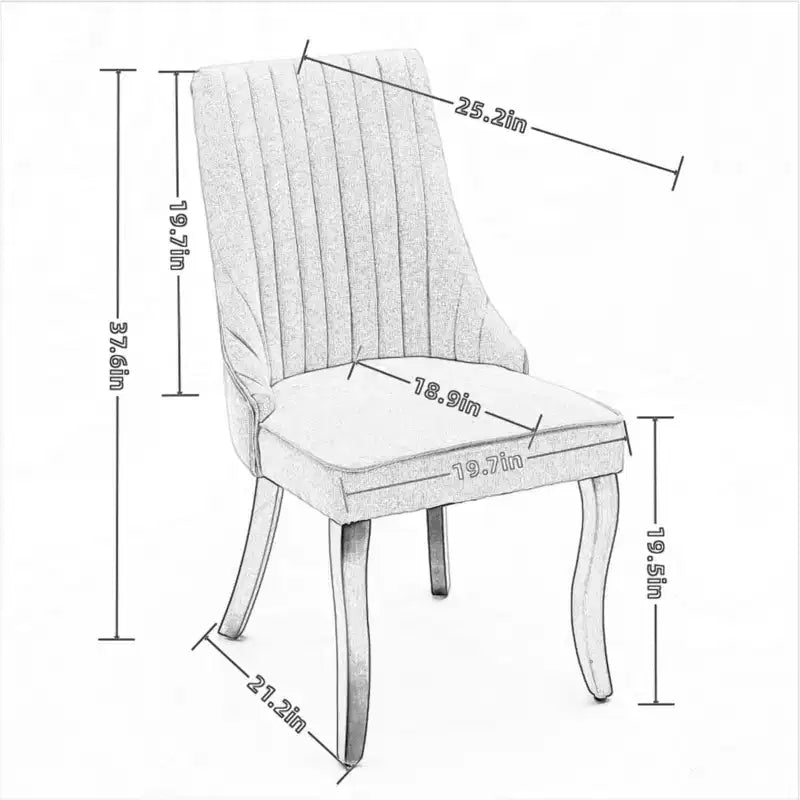 Chaises de salle à manger GDFStudio Hub en bois avec revêtement en velours (Lot de 2)