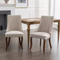 GDFStudio Hub Velvet Upholstered Wood Dining Chair(Set of 2)