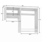 Ensemble de système de rangement de placard Besiost avec 2 tringles de suspension pour dressing et placard intégré - Blanc