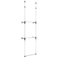 vidaXL Telescopic Wardrobe System Silver and black Aluminum, plastic