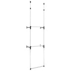 vidaXL Telescopic Wardrobe System Silver and black Aluminum, plastic