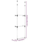 vidaXL Système de penderie télescopique Argent et noir Aluminium, plastique