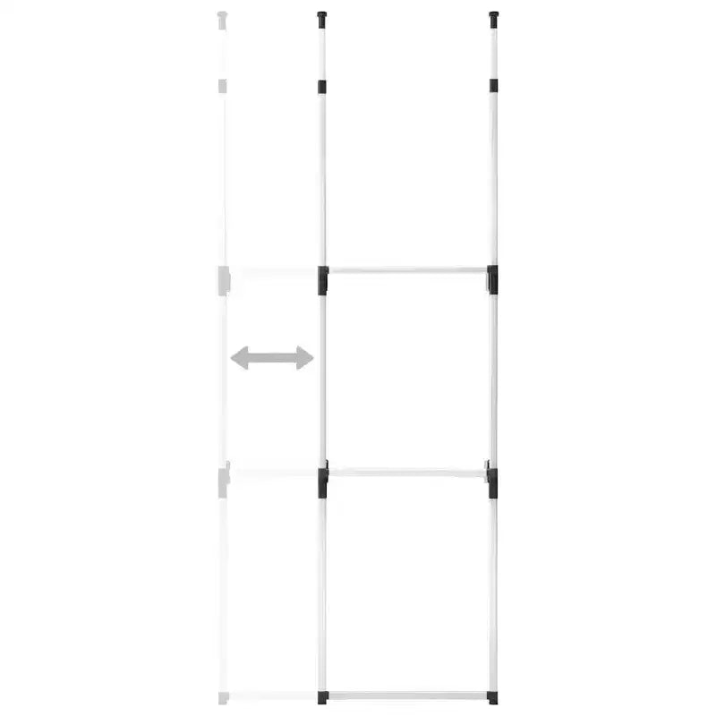 vidaXL Système de penderie télescopique Argent et noir Aluminium, plastique