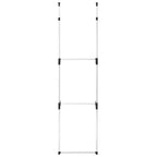 vidaXL Système de penderie télescopique Argent et noir Aluminium, plastique