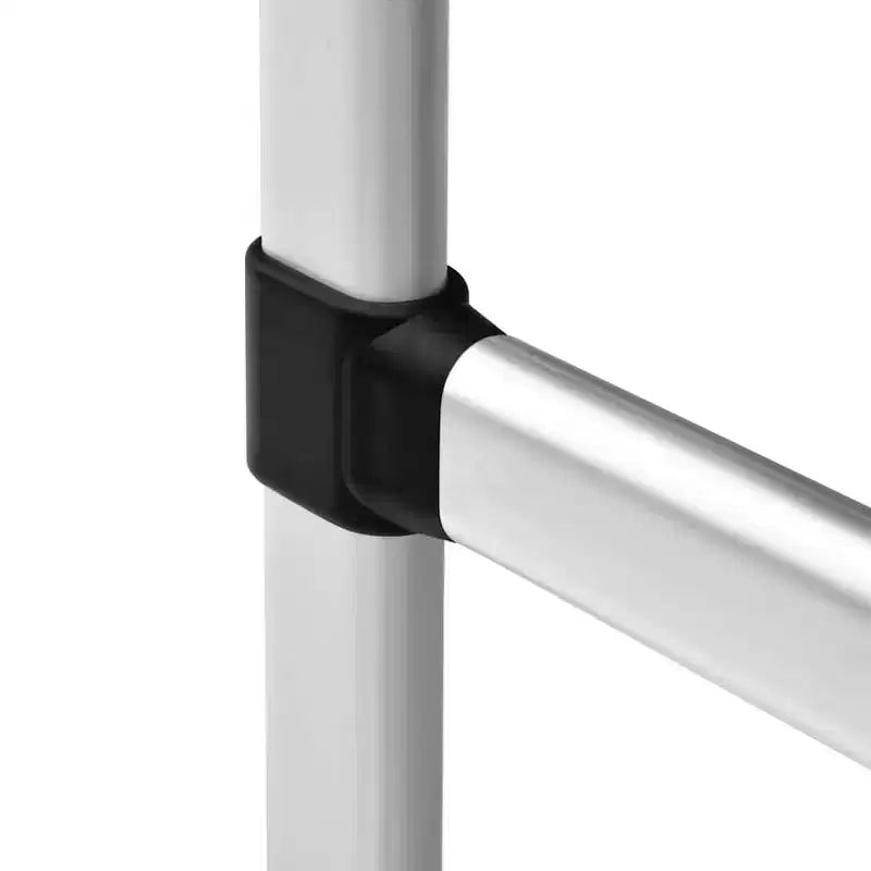 vidaXL Système de penderie télescopique Argent et noir Aluminium, plastique