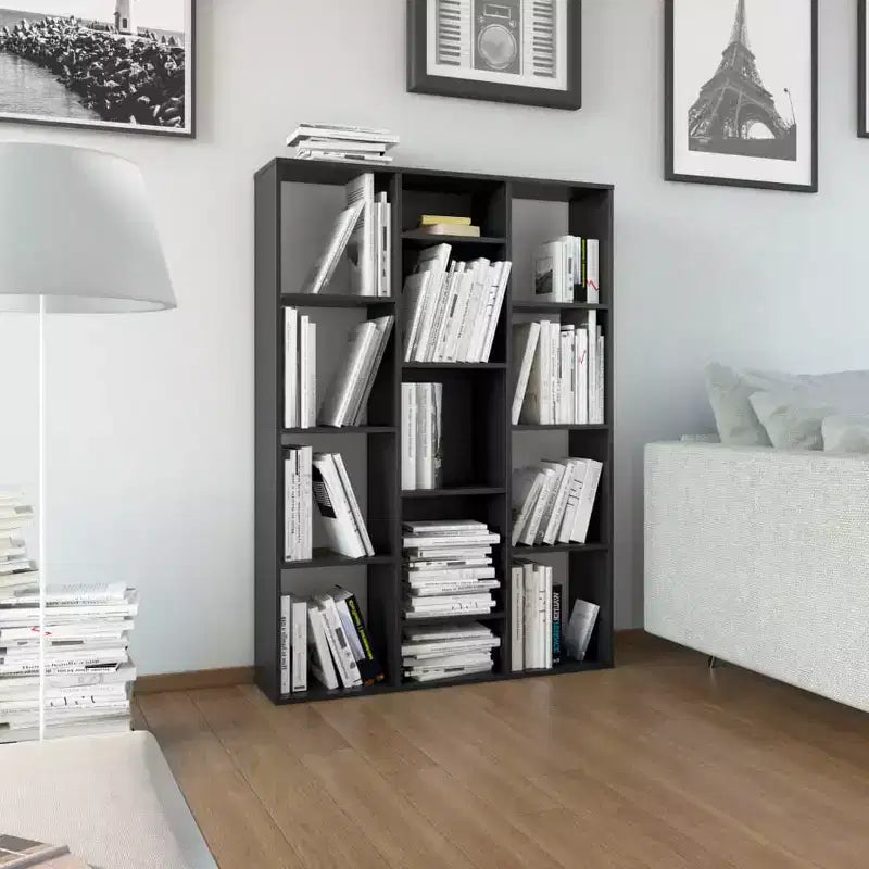 vidaXL Cloison de séparation/Bibliothèque Noir 100x24x140 cm Bois d'ingénierie