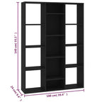 vidaXL Cloison de séparation/Bibliothèque Noir 100x24x140 cm Bois d'ingénierie