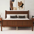 FAMYYT Queen Size Flat Panel Bed With Headboard & Footboard, Easy Assembly