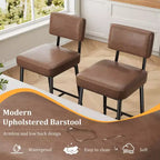Lot de 2 tabourets de bar hauteur comptoir - Similicuir vert rustique 26" - Dossier ergonomique - Capacité de 180 kg - Idéal pour îlot de cuisine