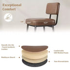 Lot de 2 tabourets de bar hauteur comptoir - Similicuir vert rustique 26" - Dossier ergonomique - Capacité de 180 kg - Idéal pour îlot de cuisine