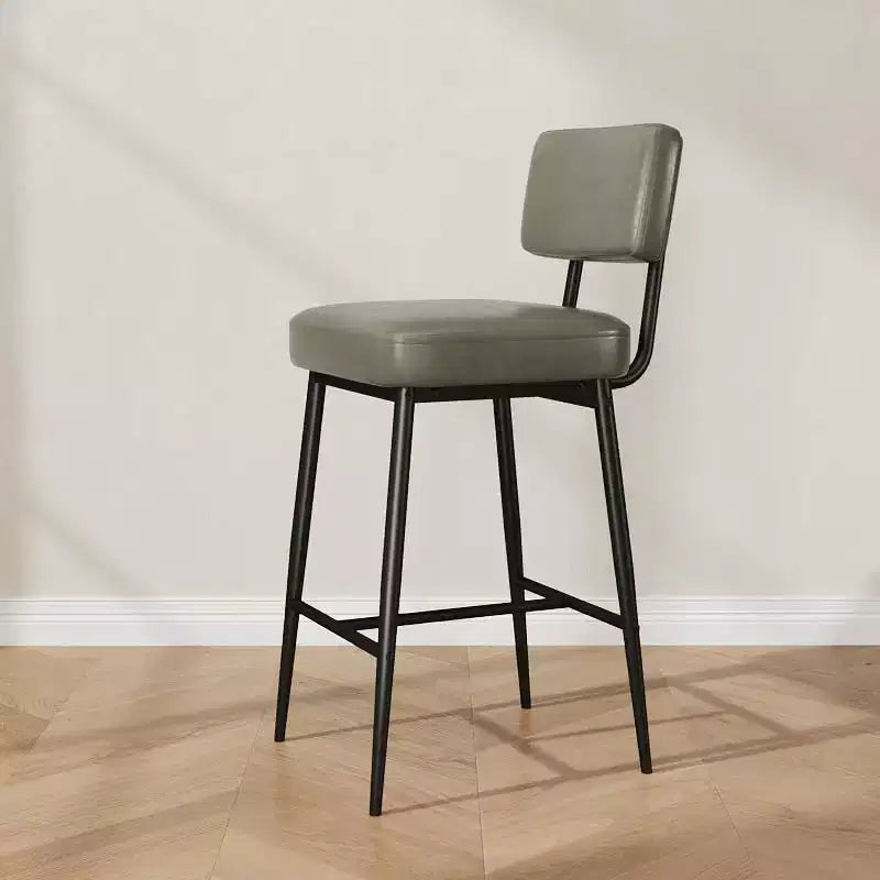 Lot de 2 tabourets de bar hauteur comptoir - Similicuir vert rustique 26" - Dossier ergonomique - Capacité de 180 kg - Idéal pour îlot de cuisine