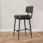 Lot de 2 tabourets de bar hauteur comptoir - Similicuir vert rustique 26" - Dossier ergonomique - Capacité de 180 kg - Idéal pour îlot de cuisine