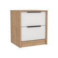 HomeRoots 19 White Wood Two Drawer Nightstand
