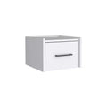 HomeRoots 10 White Wood One Drawer Floating Nightstand