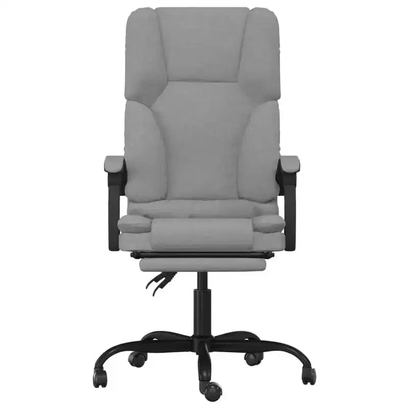 vidaXL Chaise de bureau massante gris clair Polyester (tissu), Métal, Contreplaqué