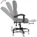 vidaXL Chaise de bureau massante gris clair Polyester (tissu), Métal, Contreplaqué