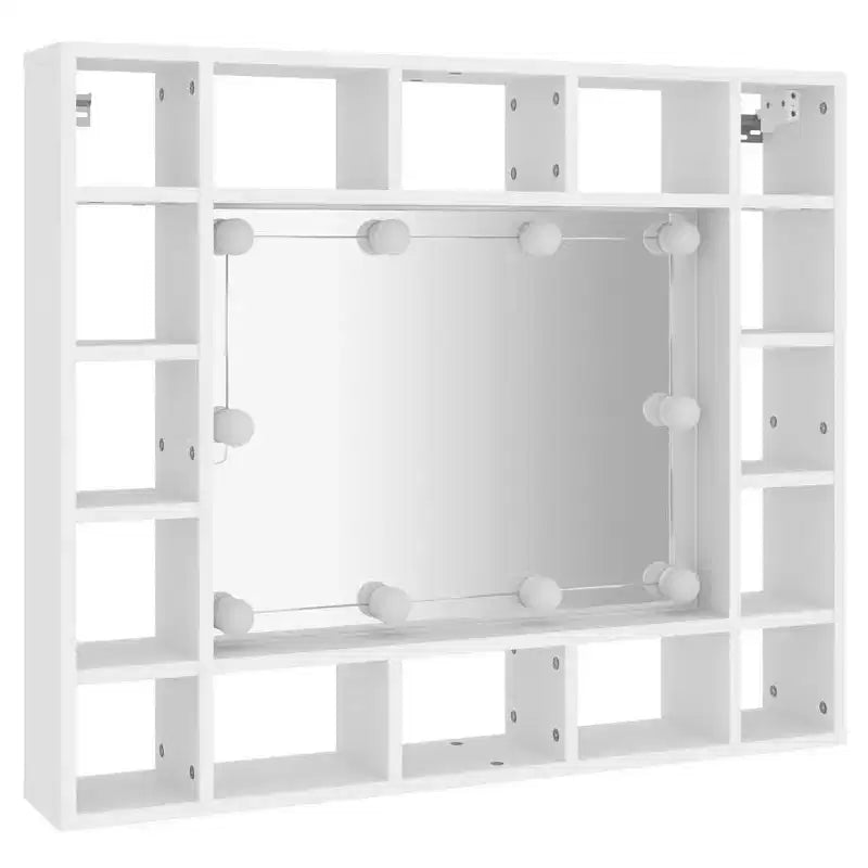 vidaXL Armoire de toilette Blanche Bois d'ingénierie Montage mural Armoire de toilette