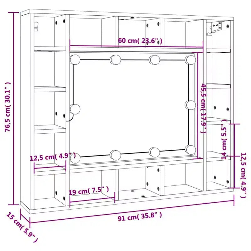 vidaXL Armoire de toilette Blanche Bois d'ingénierie Montage mural Armoire de toilette
