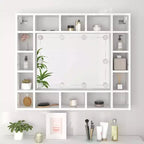 vidaXL Armoire de toilette Blanche Bois d'ingénierie Montage mural Armoire de toilette