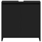vidaXL Meuble bas de salle de bain noir, bois d'ingénierie 60 x 33 x 61 cm