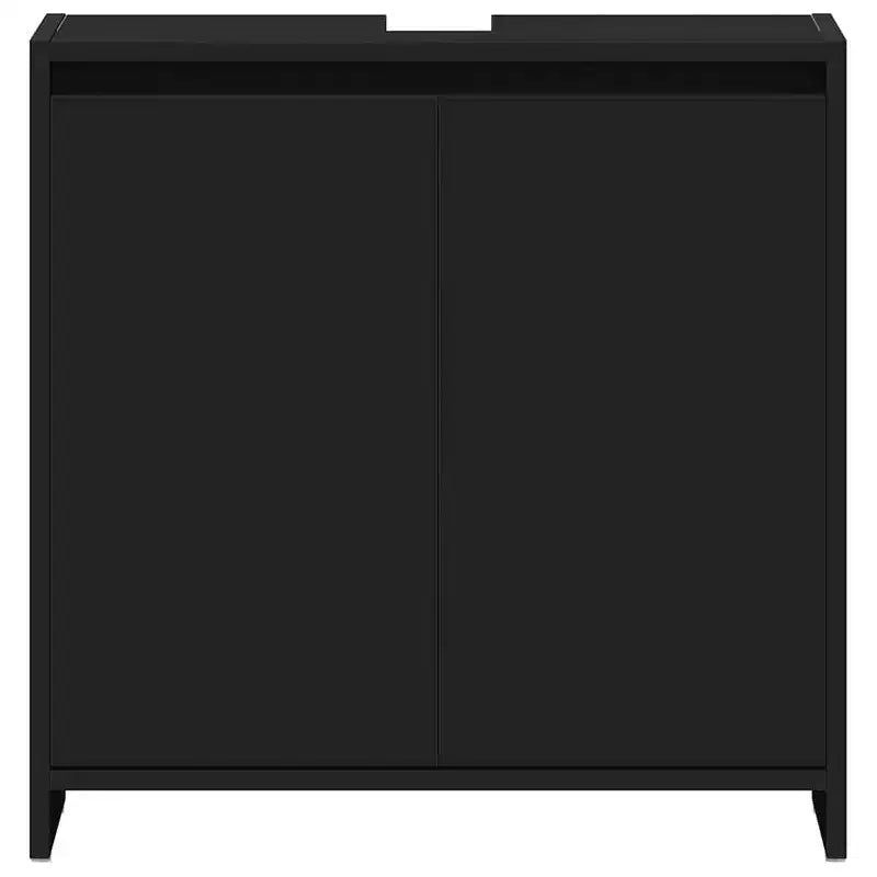 vidaXL Meuble bas de salle de bain noir, bois d'ingénierie 60 x 33 x 61 cm
