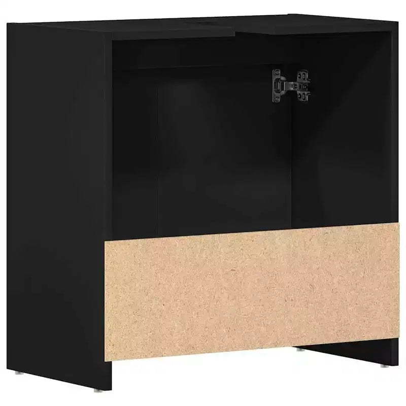 vidaXL Meuble bas de salle de bain noir, bois d'ingénierie 60 x 33 x 61 cm