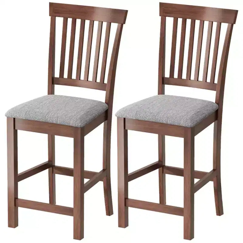 Counter Height Bar Stools Set of 2- High Back Kitchen Dining Chairs