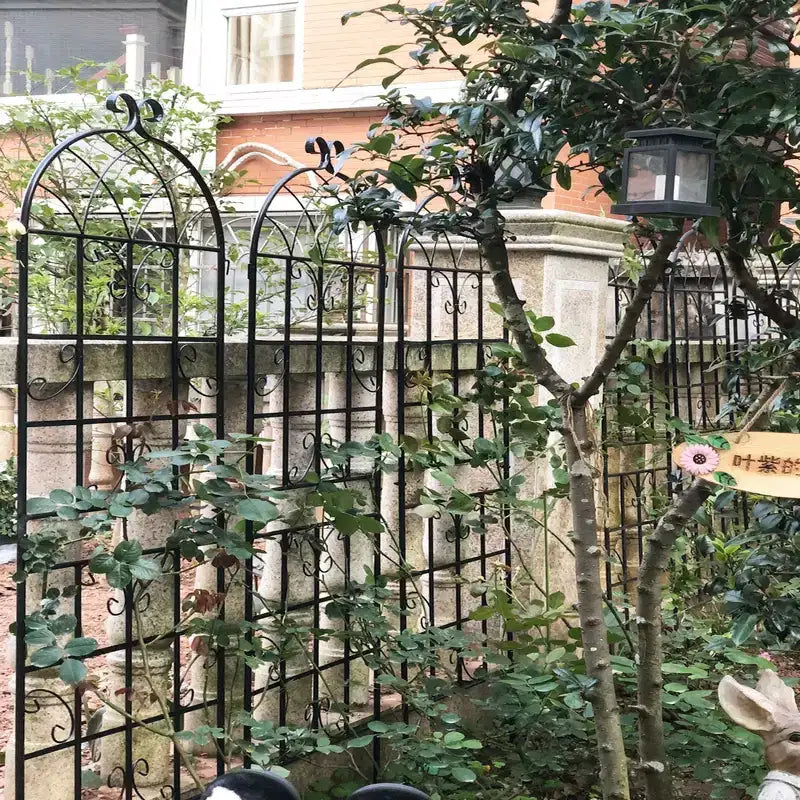 MAYEERTY Lot de 2 treillis de jardin en métal noir antirouille de 71 x 19,7 pour plantes grimpantes