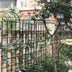 MAYEERTY Lot de 2 treillis de jardin en métal noir antirouille de 71 x 19,7 pour plantes grimpantes