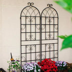 MAYEERTY Lot de 2 treillis de jardin en métal noir antirouille de 71 x 19,7 pour plantes grimpantes