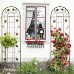 MAYEERTY Lot de 2 treillis de jardin en métal noir antirouille de 71 x 19,7 pour plantes grimpantes