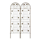 MAYEERTY Lot de 2 treillis de jardin en métal noir antirouille de 71 x 19,7 pour plantes grimpantes