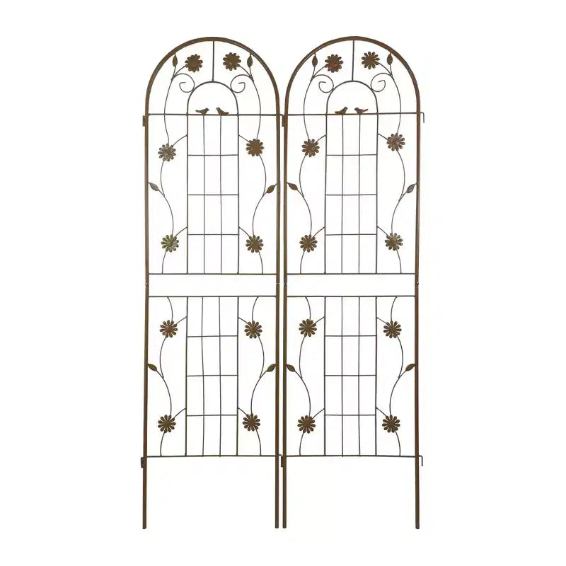 MAYEERTY Lot de 2 treillis de jardin en métal noir antirouille de 71 x 19,7 pour plantes grimpantes